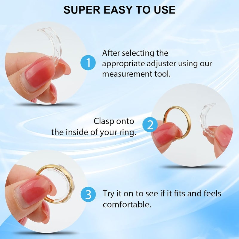 Eiito Ring Sizers for Loose Rings, 6 Pack Invisible Ring Size Adjuster for Women Men, Reduces Size by 0.5-1.5, Rings Guard Spacer Tightener Resizer, Fits 1-4mm Wide Bands - Image 4